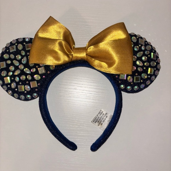 Disney Gold Bow and Gemstone Ears Headband - Picture 1 of 2